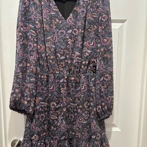 Floral Patterned Dress in Purple and Pink